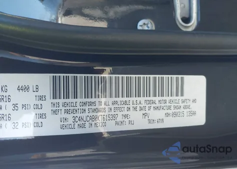 2019 Jeep Compass Sport Fwd z USA, uszkodzony, nr VIN 3C4NJCAB0KT615397